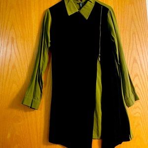 Black and olive dress